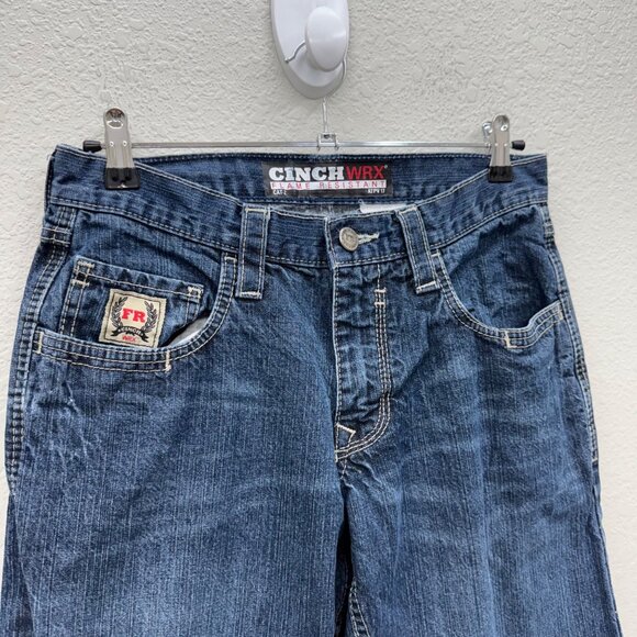 Cinch Carter FR Flame Resistant WRX Cotton Denim Blue Jeans Mens size 30x34 - Picture 2 of 10